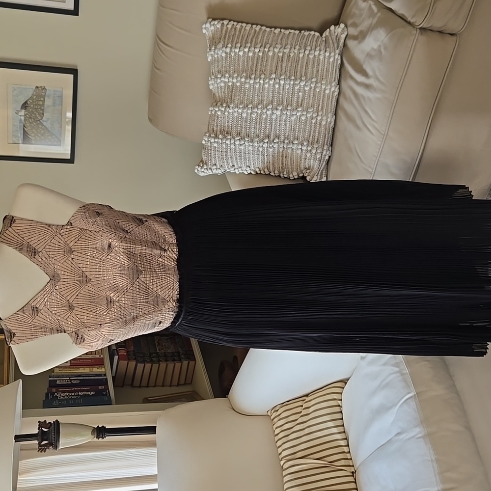 NWT Wms Anthropologie Nomad Black Metallic Dress Size 0